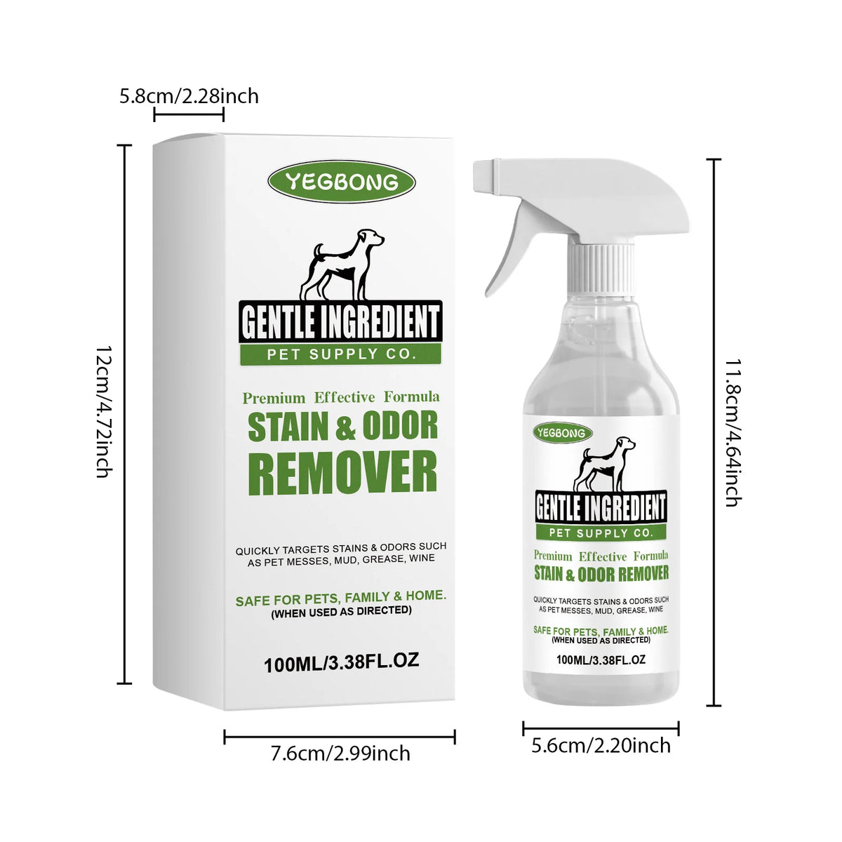 YEGBONG Pet Stain Cleaner Spray For Odor And Daily Care