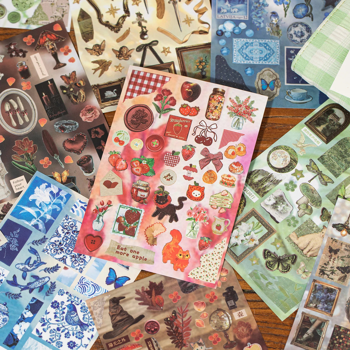 Retro Mirror Decorative Sticker Book For Artistic Scrapbooking