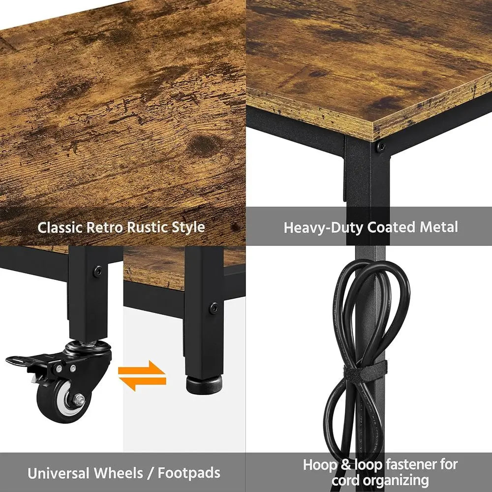 Rolling Kitchen Cart With Power Outlet And Wine Rack