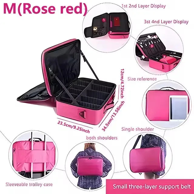 Waterproof Oxford Travel Makeup Bag With Ample Cosmetic Storage