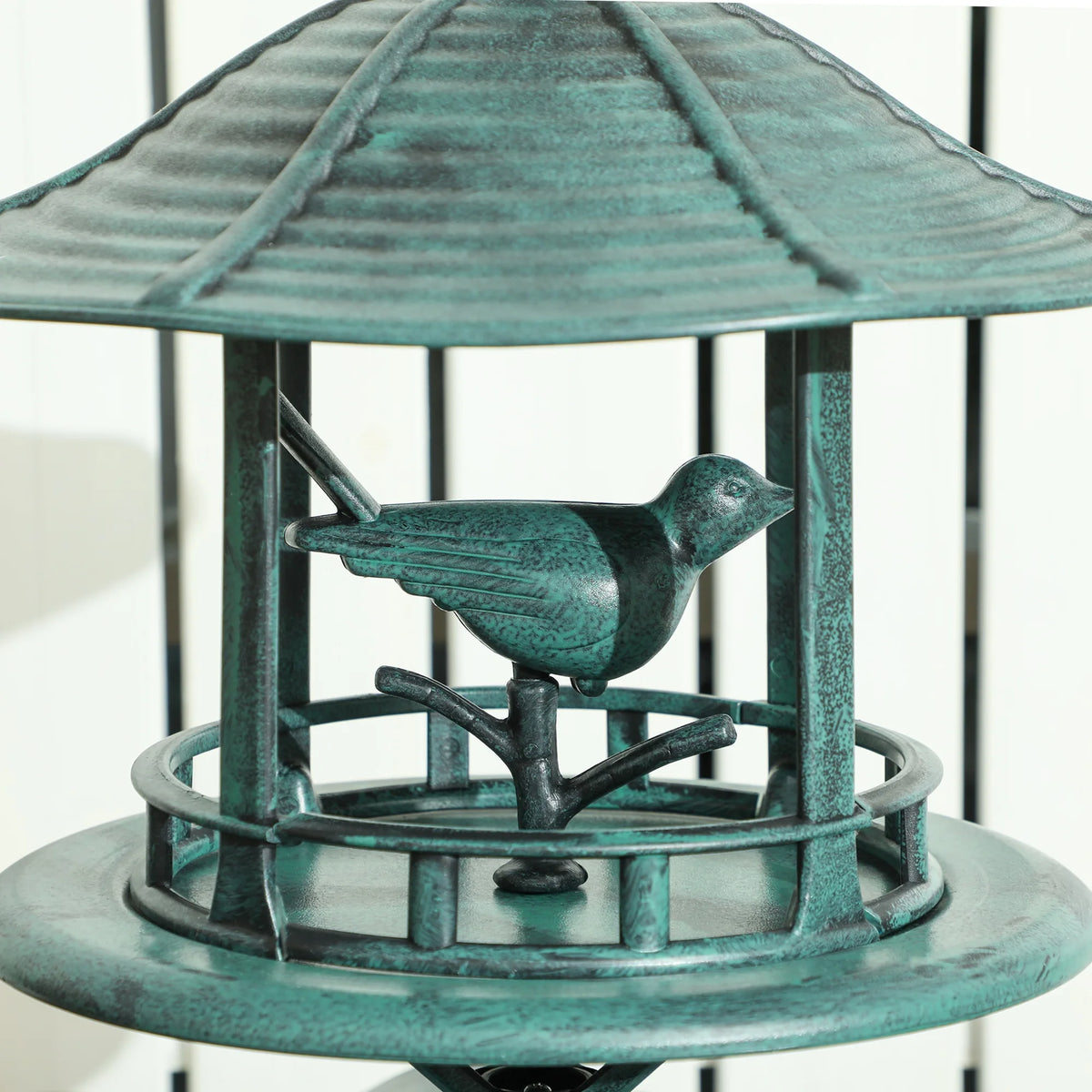 Outsunny Resin Outdoor Pedestal Bird Bath With Integrated Feeder Planter