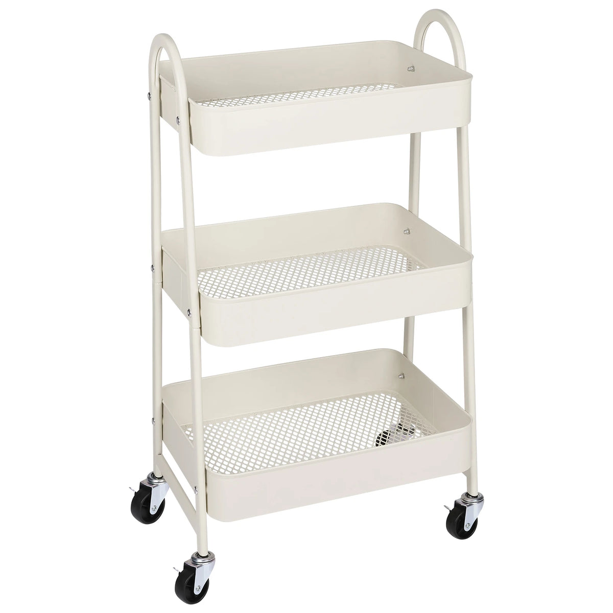 Jhk Three Tier Rolling Storage Cart With Secure Locking Wheels