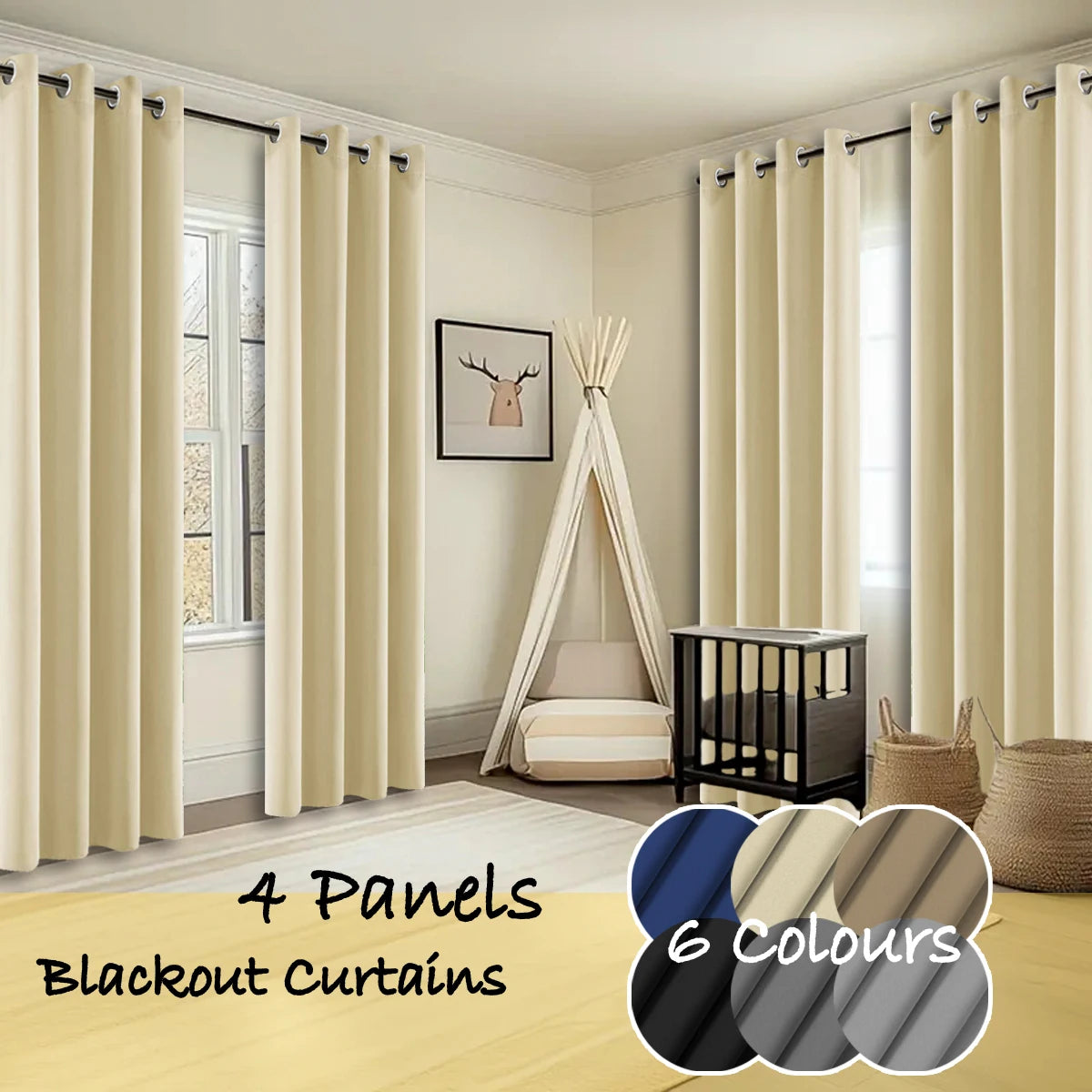 Premium Thermal Insulated Blackout Curtains Polyester Noise Reduction Drapes