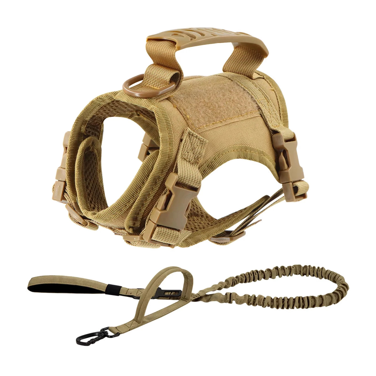 PETRAVEL Adjustable Nylon Tactical Dog Harness Leash Set