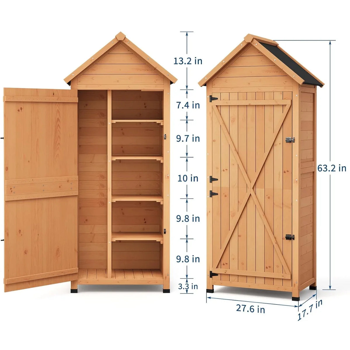 Waterproof Wooden Outdoor Storage Cabinet With Lockable Door