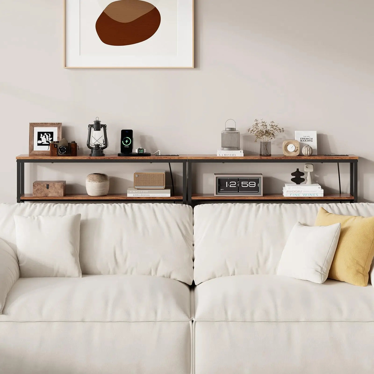 HiMISS Narrow Console Table With Dual USB Charging Ports
