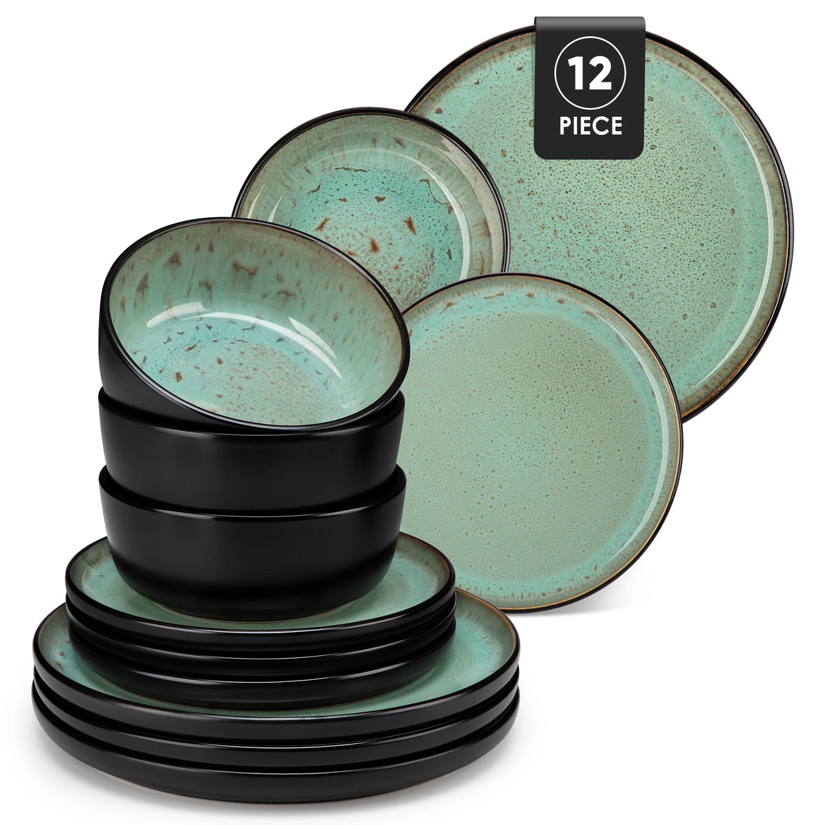 Malacasa Ceramic Stoneware Dinnerware Set With Glazed Finish
