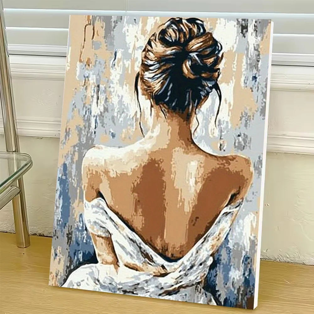 Girl Paint By Numbers Canvas Art Kit DIY Craft Home Decor
