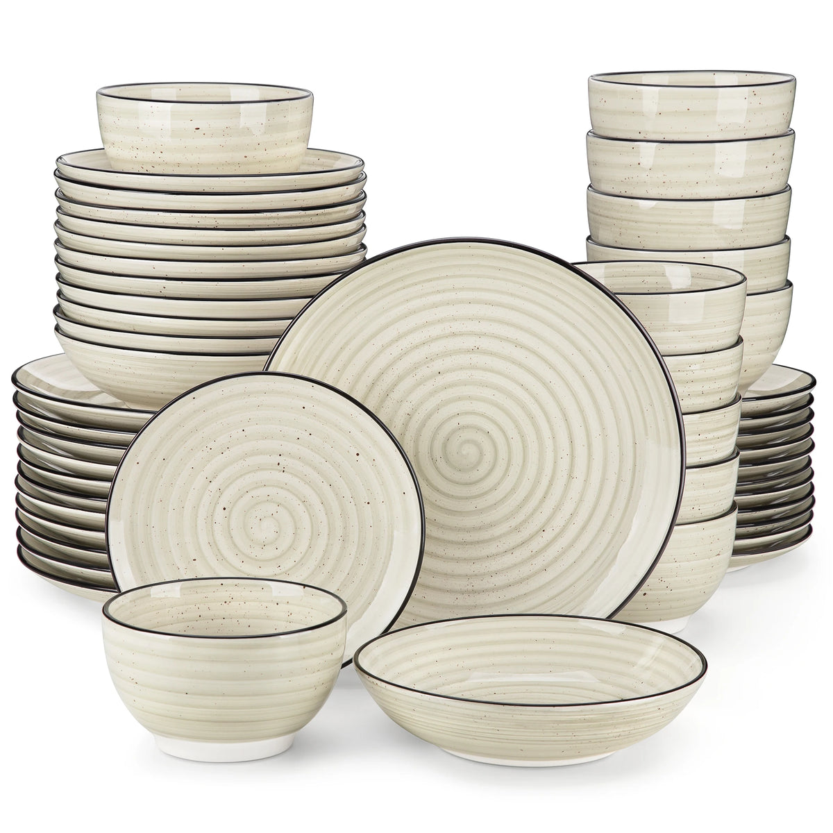 Malacasa Ceramic Dinnerware Set With Plates And Bowls