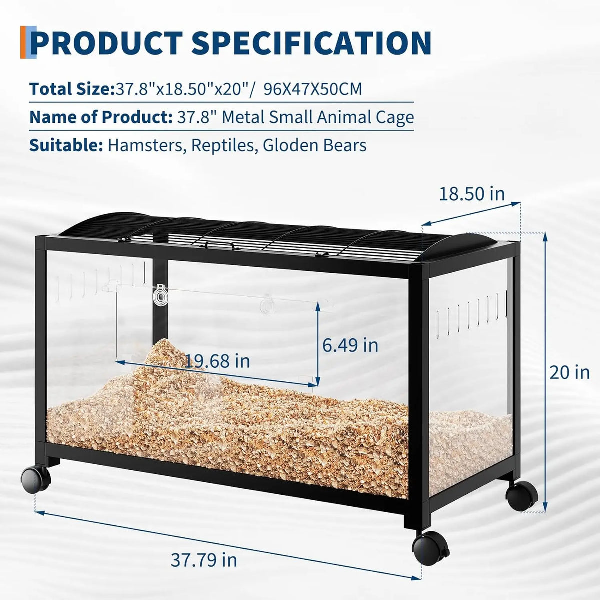 HiMISS Three Tier Metal Hamster Cage With Exercise Wheel Kit
