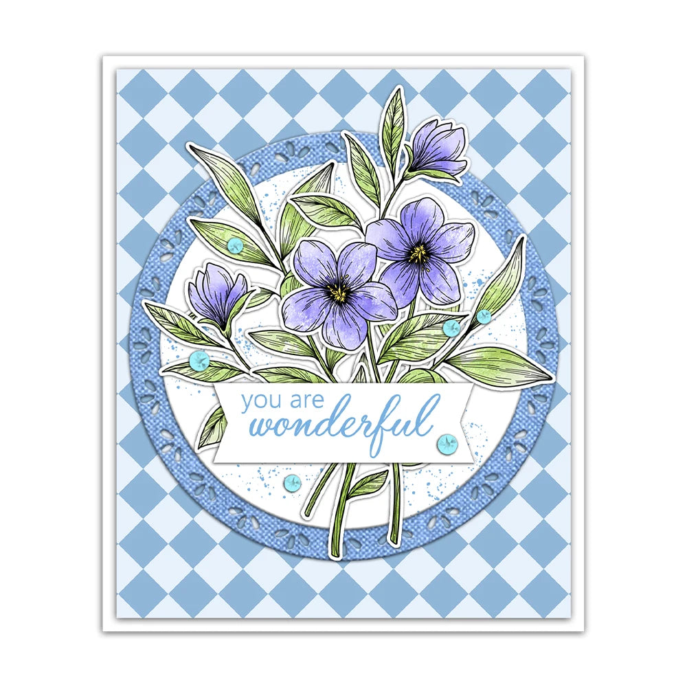 Spring Flower Cutting Dies And Clear Stamp Set For Scrapbooking