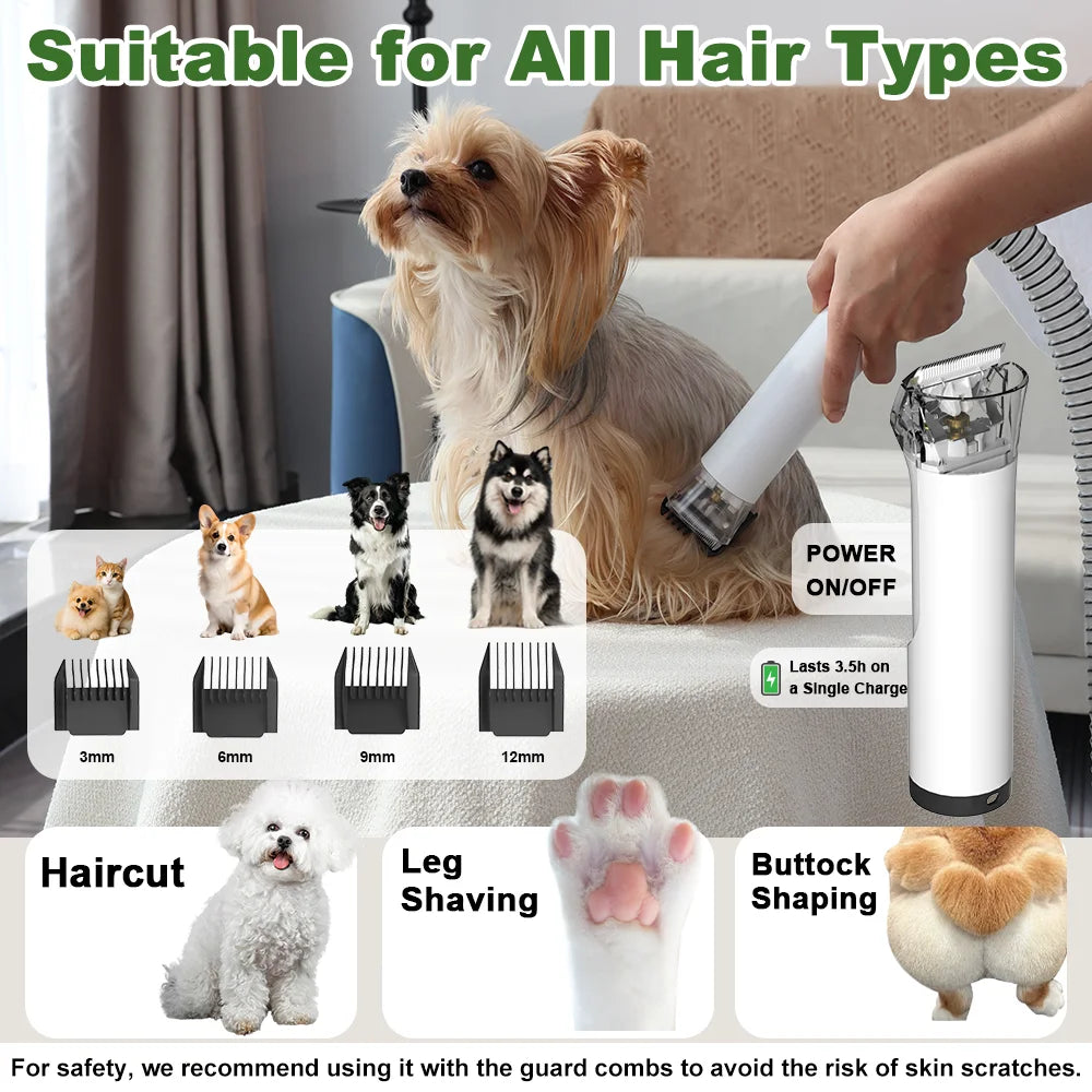 Professional Pet Grooming Kit With Hair Vacuum And Suction Dryer