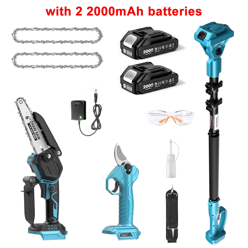 TaskStar Electric Pole Pruner And Mini Chainsaw Combo
