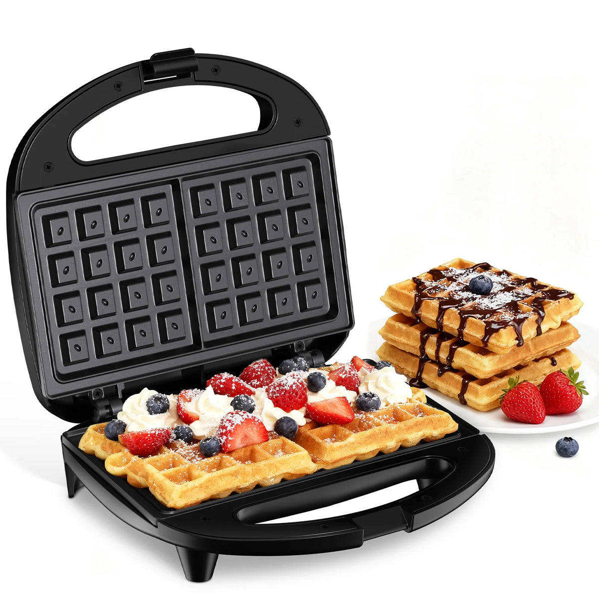 Ostba Belgian Waffle Maker with Indicator Lights and Nonstick Coating
