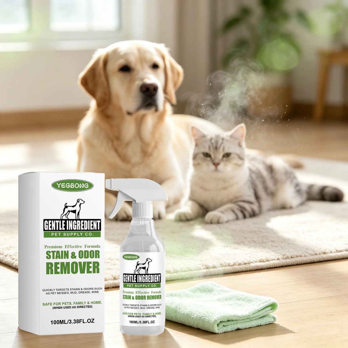 YEGBONG Pet Stain Cleaner Spray For Odor And Daily Care