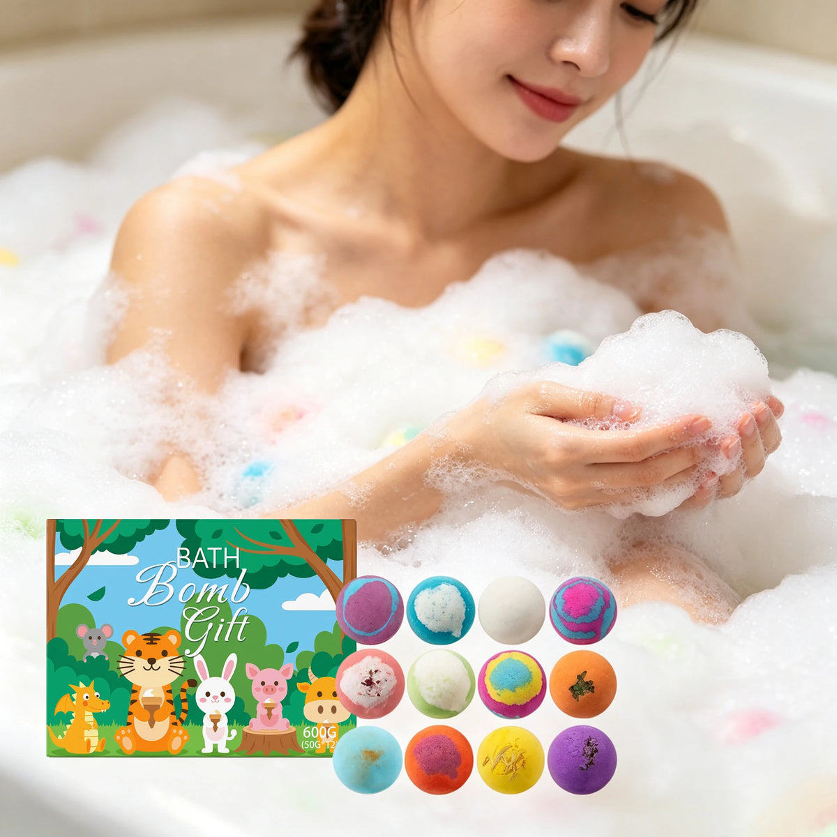 Moisturizing Sea Salt Bath Balls Gift Set for Smooth Skin
