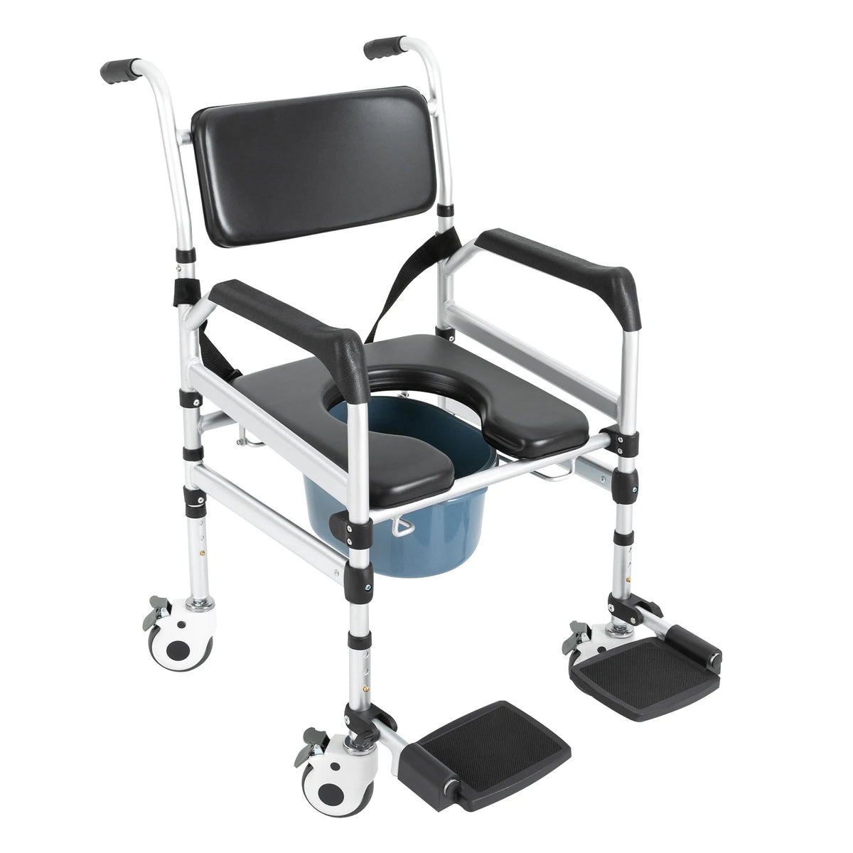 Bymaocar Rolling Shower Chair With Wheels And Toilet Seat