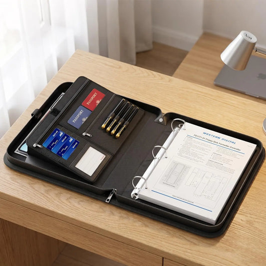 Moisture Resistant Document Organizer With D Rings And Writing Board
