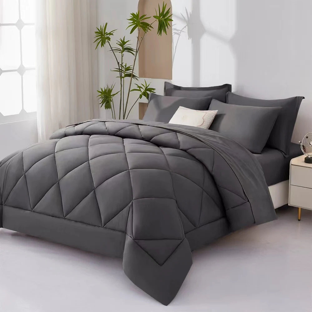 Rustic Farmhouse 7 Piece Bedding Set Includes Fluffy Sheets Pillows