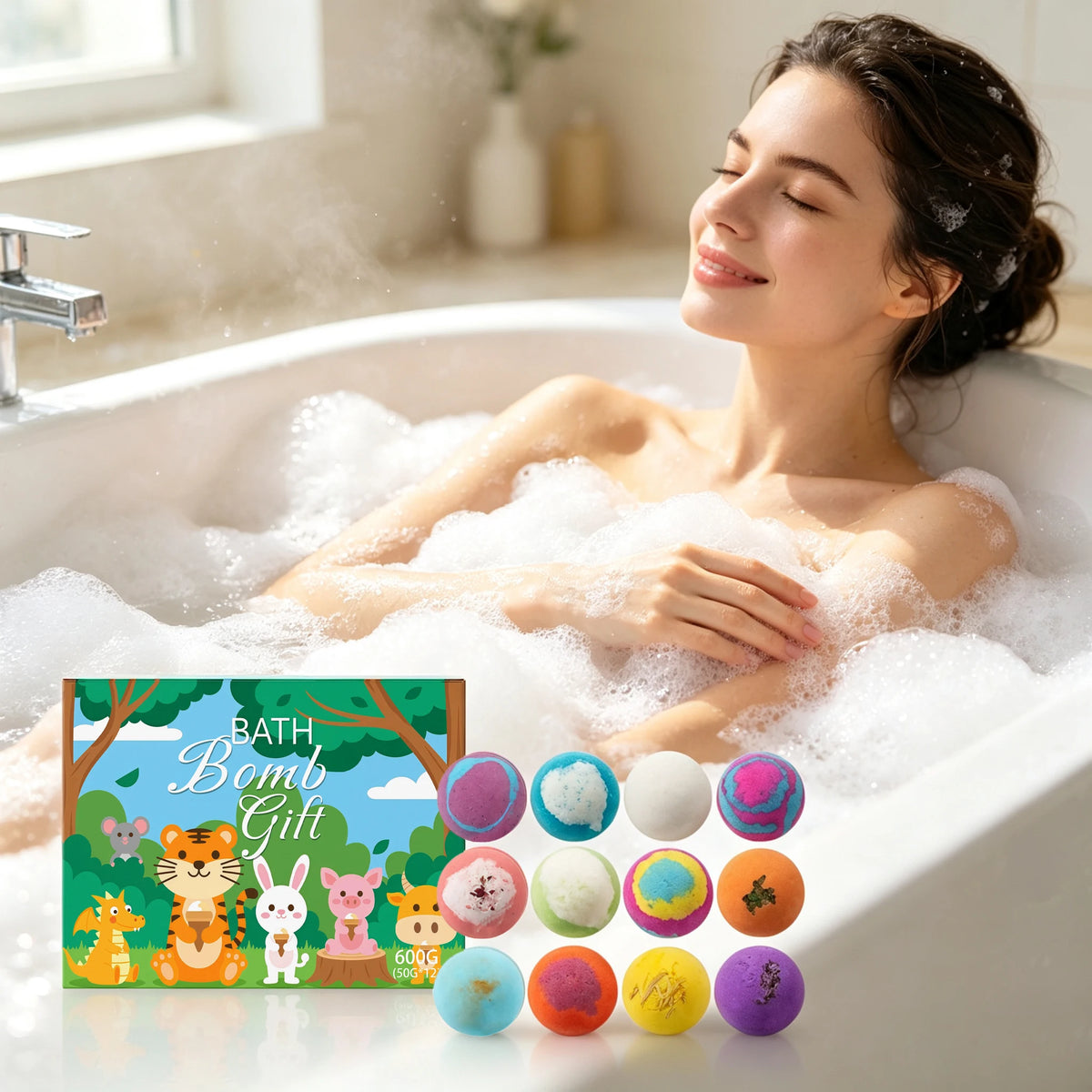 Moisturizing Sea Salt Bath Balls Gift Set for Smooth Skin