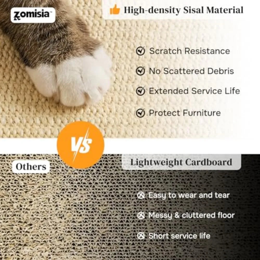 Premium Sisal Cat Scratcher Board With Wooden Ball Track Frame