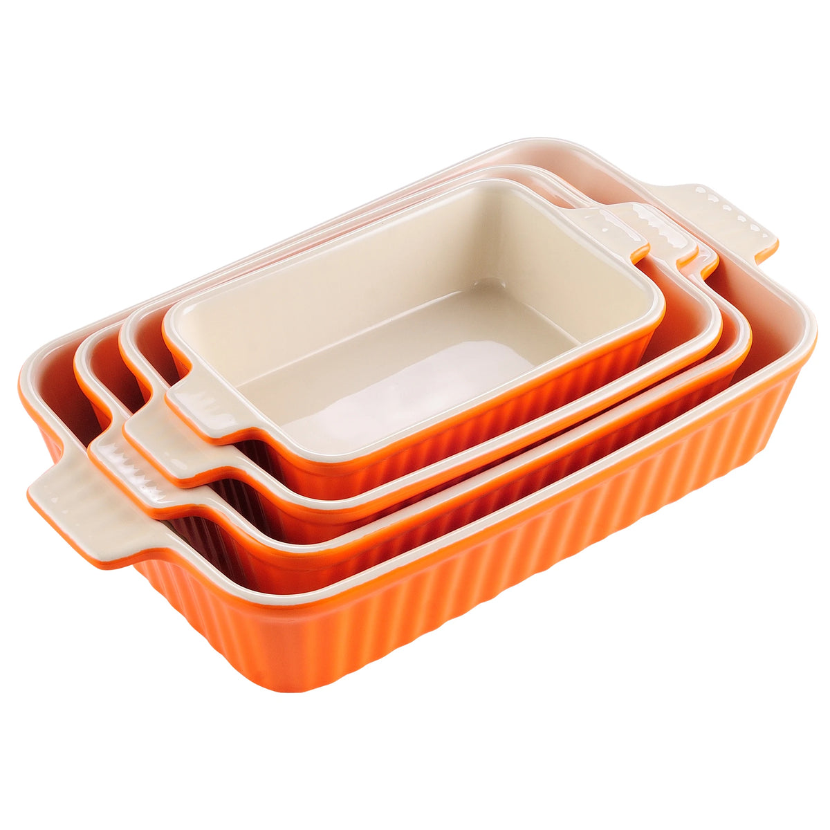 MALACASA Ceramic Baking Dish Set With Handles For Oven Use