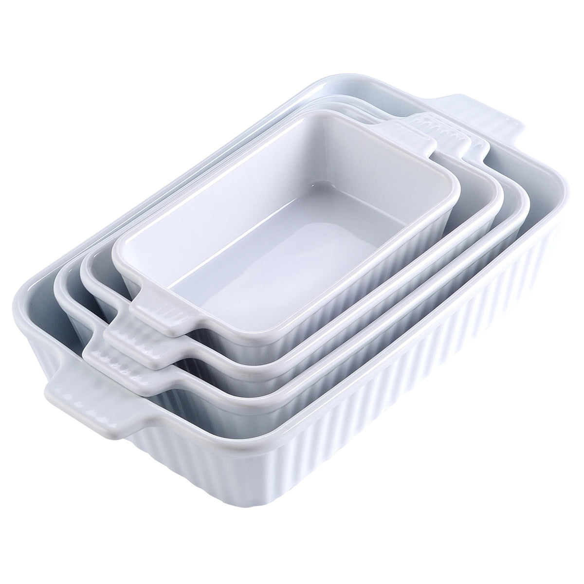 MALACASA Ceramic Baking Dish Set With Handles For Oven Use