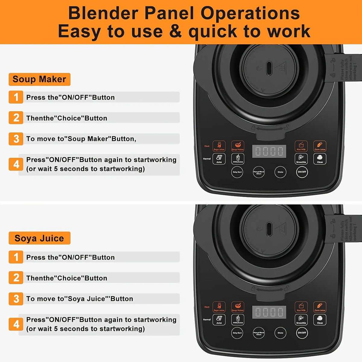 Prasky Professional 2400W Heating Blender With Auto Clean Design