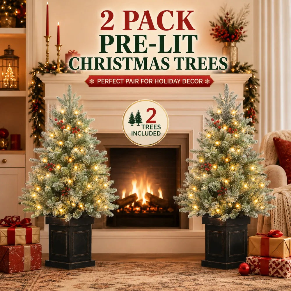 Pre Lit Artificial Christmas Tree With Timer For Seasonal Decor