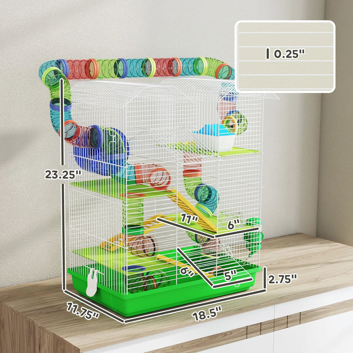 Five Tier Hamster Cage With Tubes Tunnels And Exercise Wheel