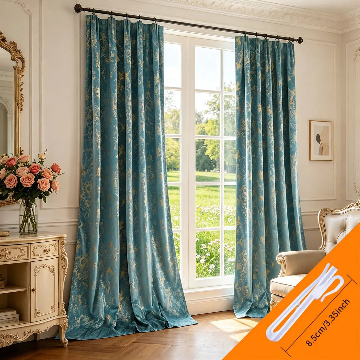 Luxury Velvet Blackout Curtains Two Panel Window Drape Set