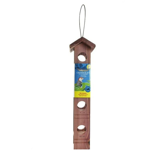 Cedar Wild Bird Suet Feeder Designed For Four Suet Plugs