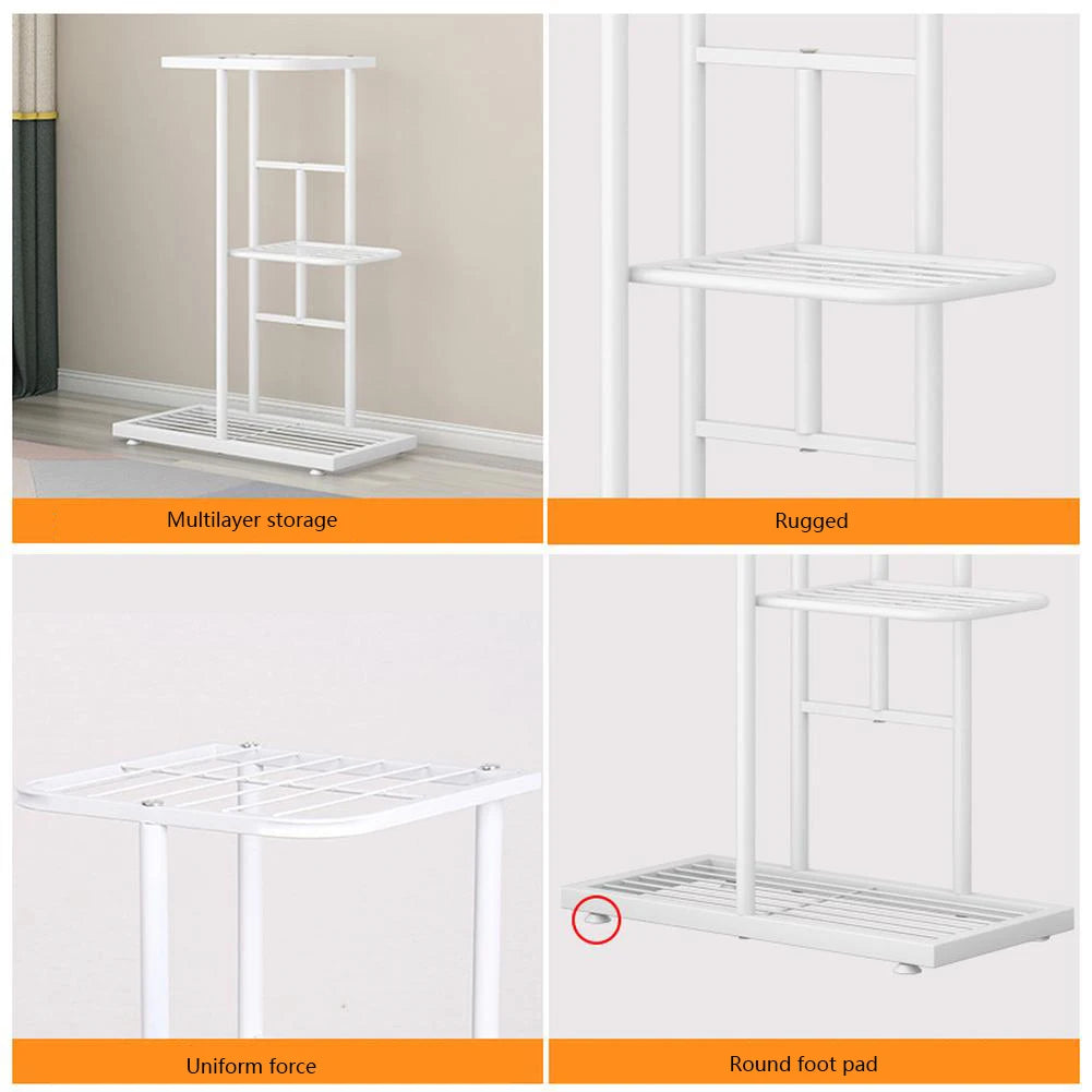 HiMiss 8 Tier Metal Plant Stand For Home And Outdoor Garden