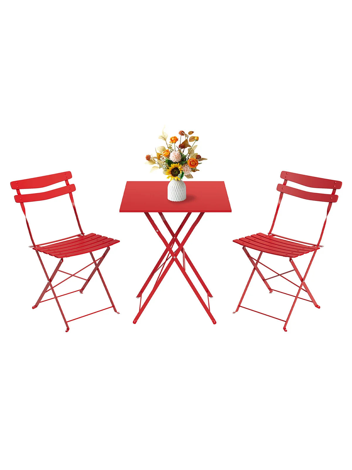 HiMISS Collapsible Outdoor Bistro Set With Powder Coated Steel Frame