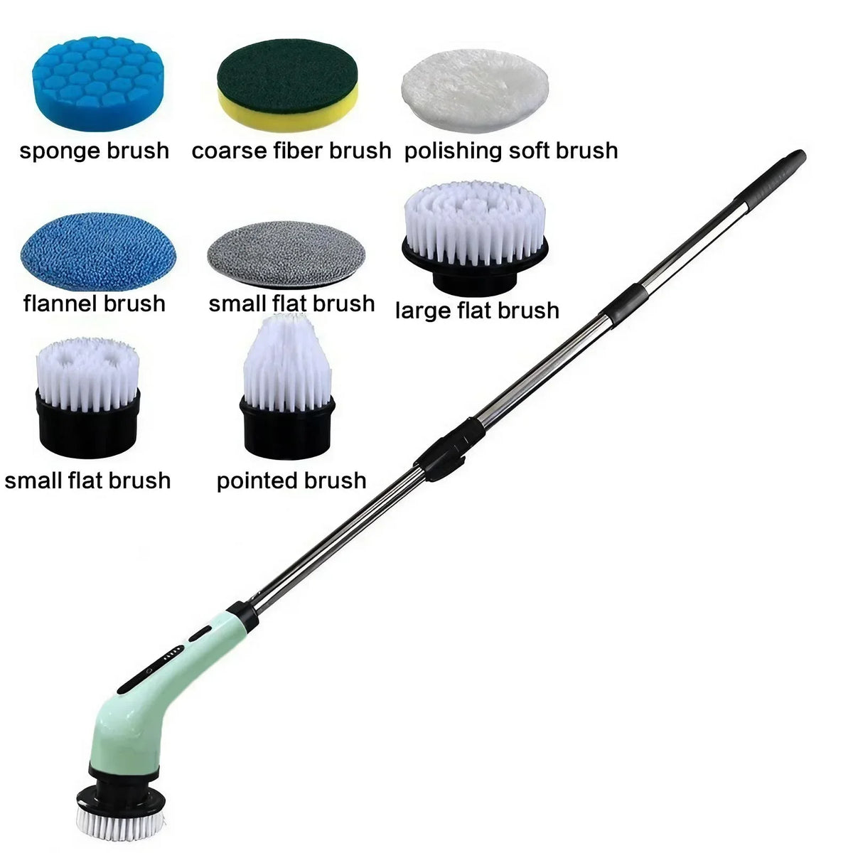 Rechargeable Cordless Spin Scrubber With Extendable Handle