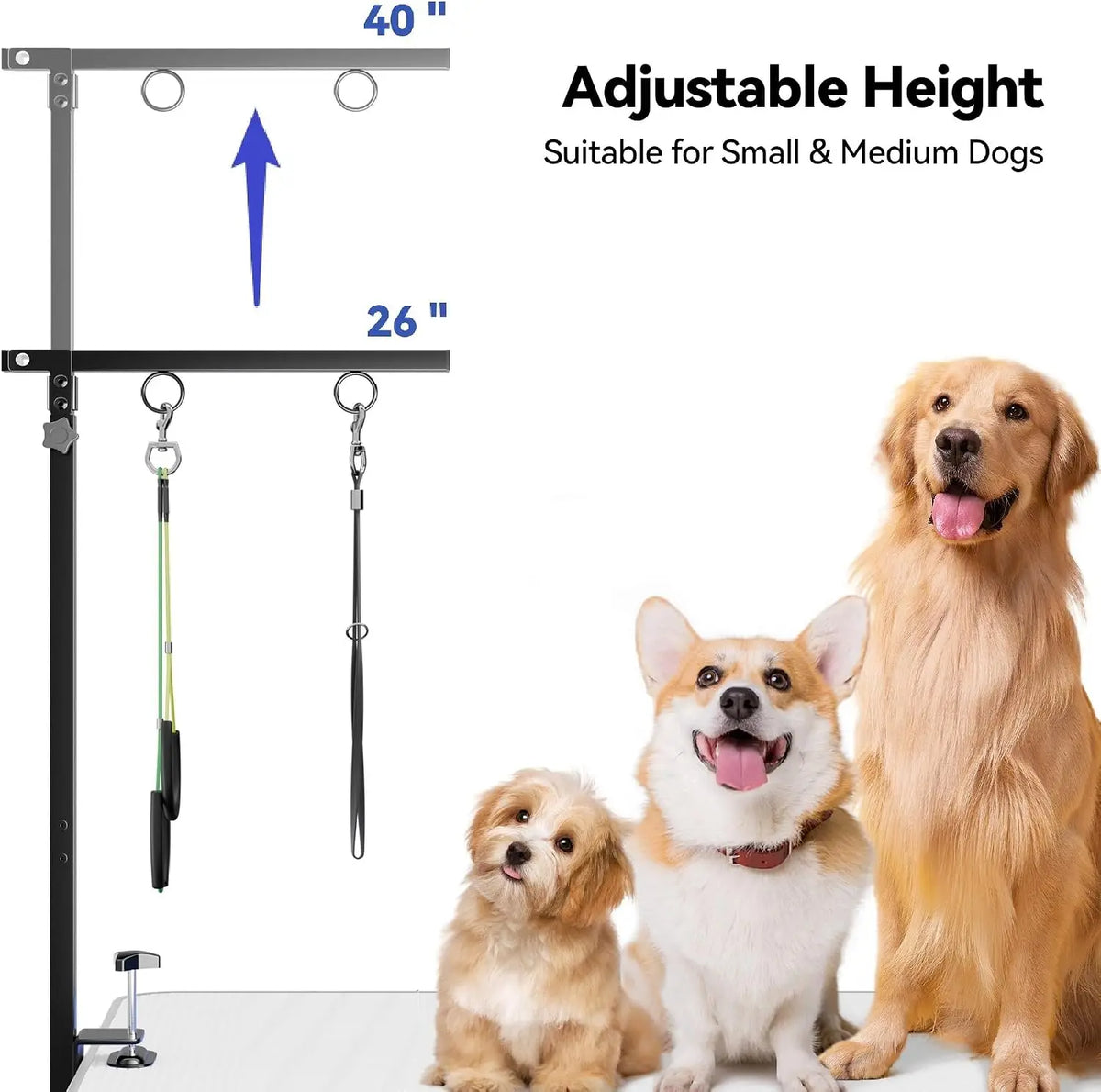 Adjustable Table Clamp Pet Grooming Hammock With Safety Sling