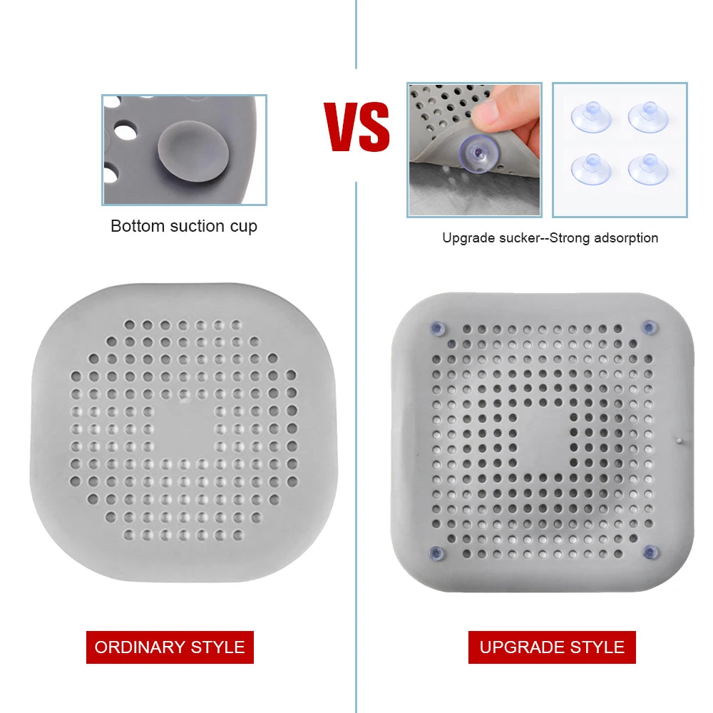 Silicone Drain Strainer Hair Catcher Suction Cup Bathroom Accessory