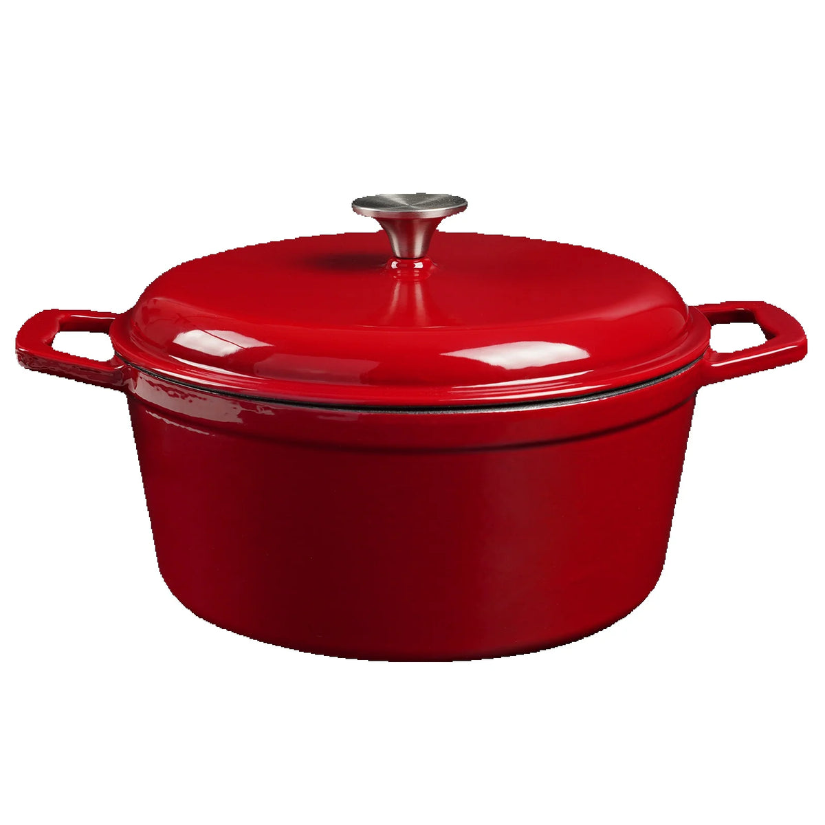 HanSMART Enameled Cast Iron Round Dutch Oven With Lid