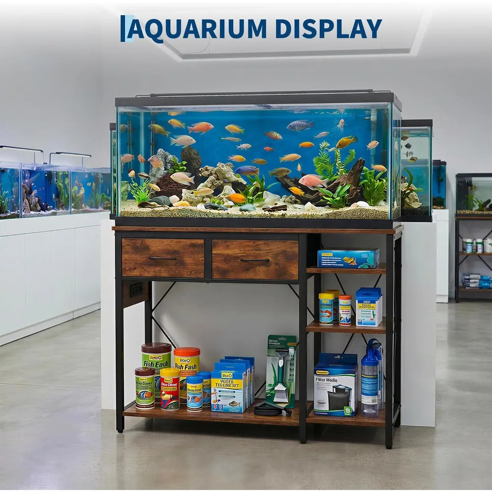 Aquarium Stand With Power Outlet For Fish Or Reptile Tank