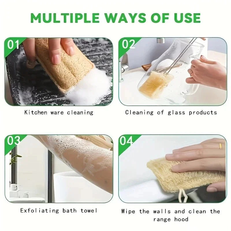 Natural Loofah Kitchen Dish Cleaning Scrubbing Pads
