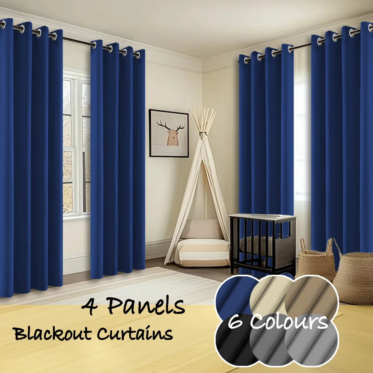 Premium Thermal Insulated Blackout Curtains Polyester Noise Reduction Drapes