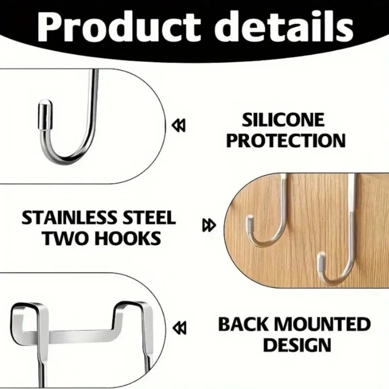Stainless Steel Seamless Suction Cup Hook For Kitchen Bathroom