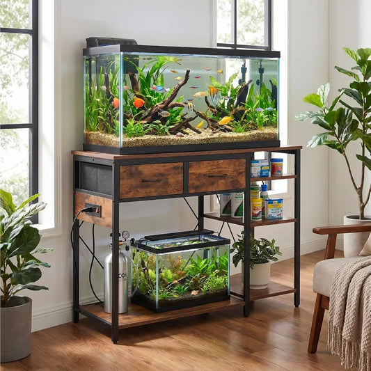 Aquarium Stand With Power Outlet For Fish Or Reptile Tank