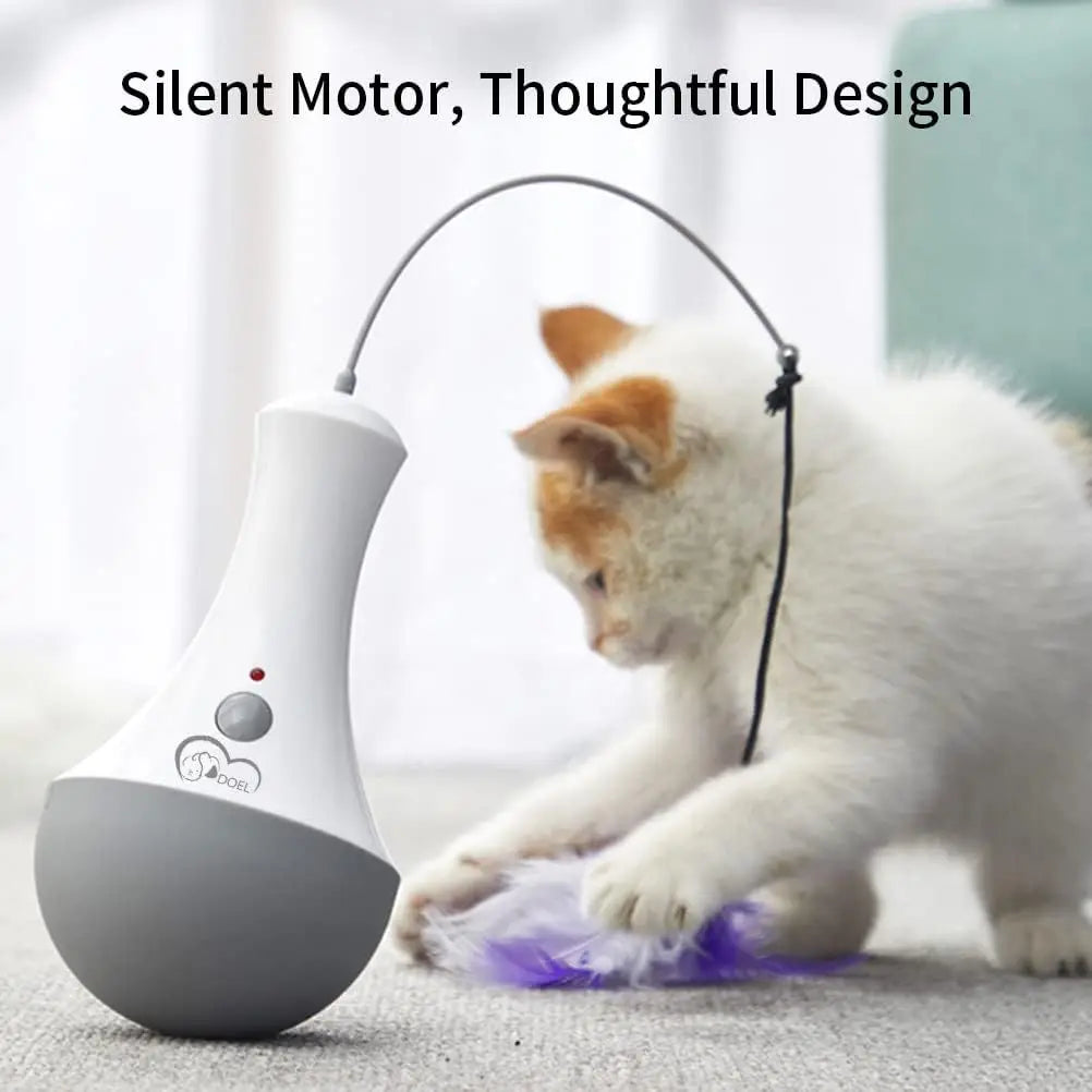 Automatic Rotating Feather Interactive Cat Teaser Toy