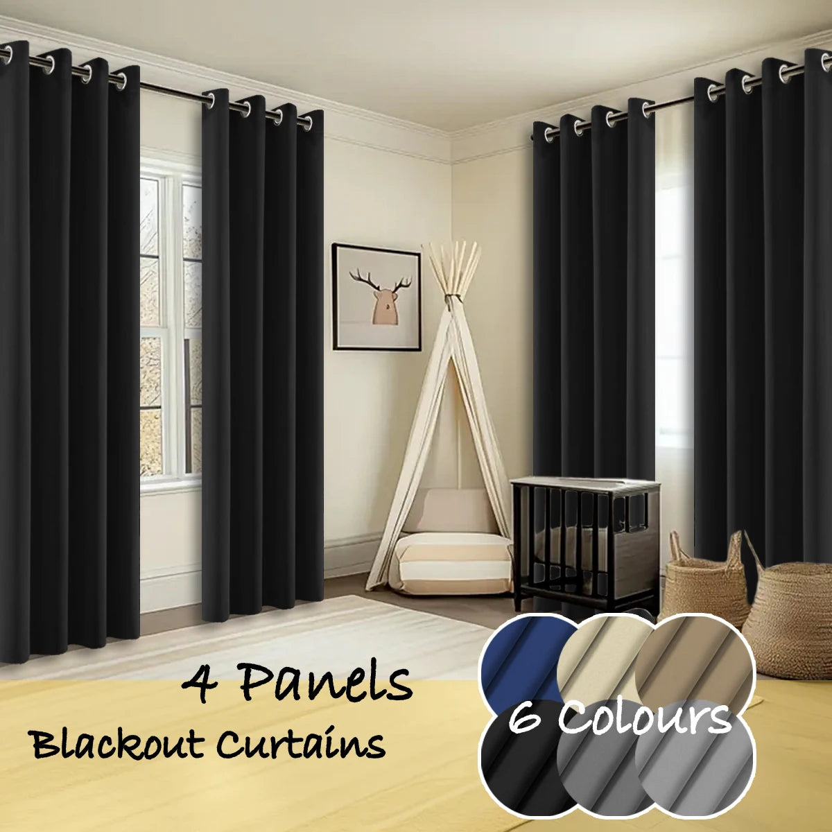 Premium Thermal Insulated Blackout Curtains Polyester Noise Reduction Drapes