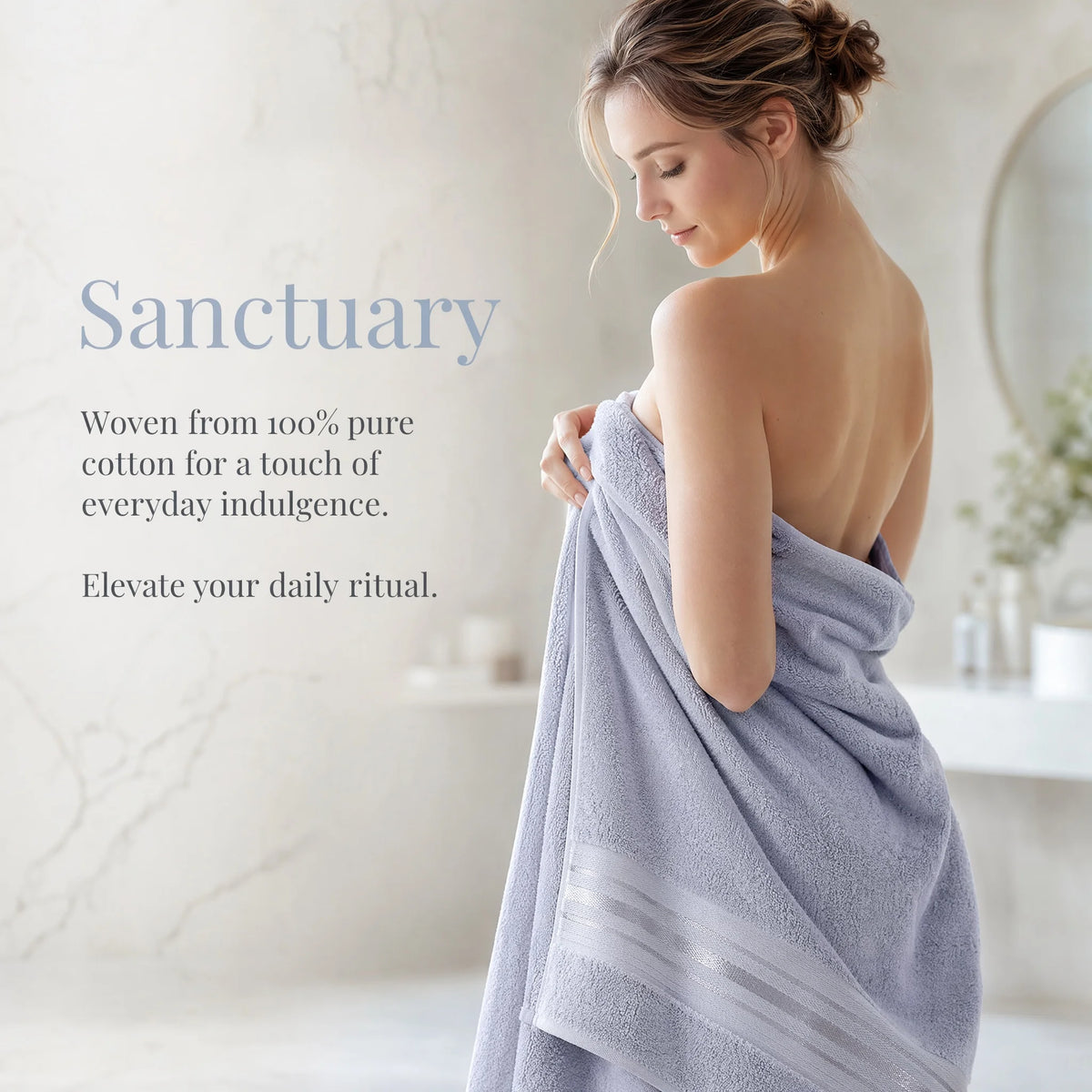 Premium 6 Piece Cotton Bath Towel Set For Daily Use