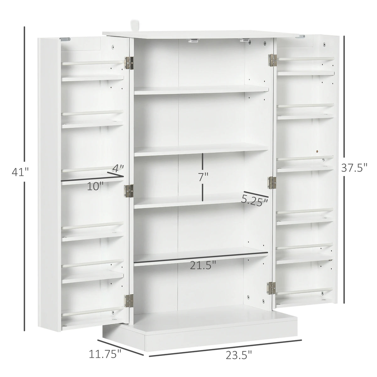 HOMCOM Freestanding Kitchen Pantry Cabinet With Adjustable Shelves