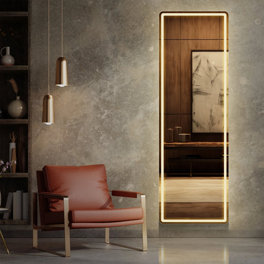 MCQ Modern LED Rectangle Full Length Wall Mount Vanity Mirror