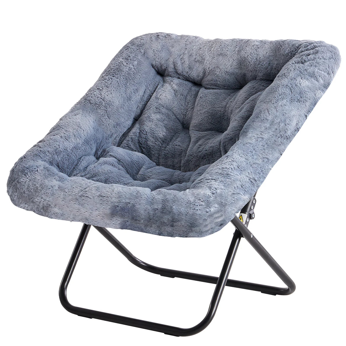 JHK Cozy Faux Fur Saucer Chair With Padded Metal Frame