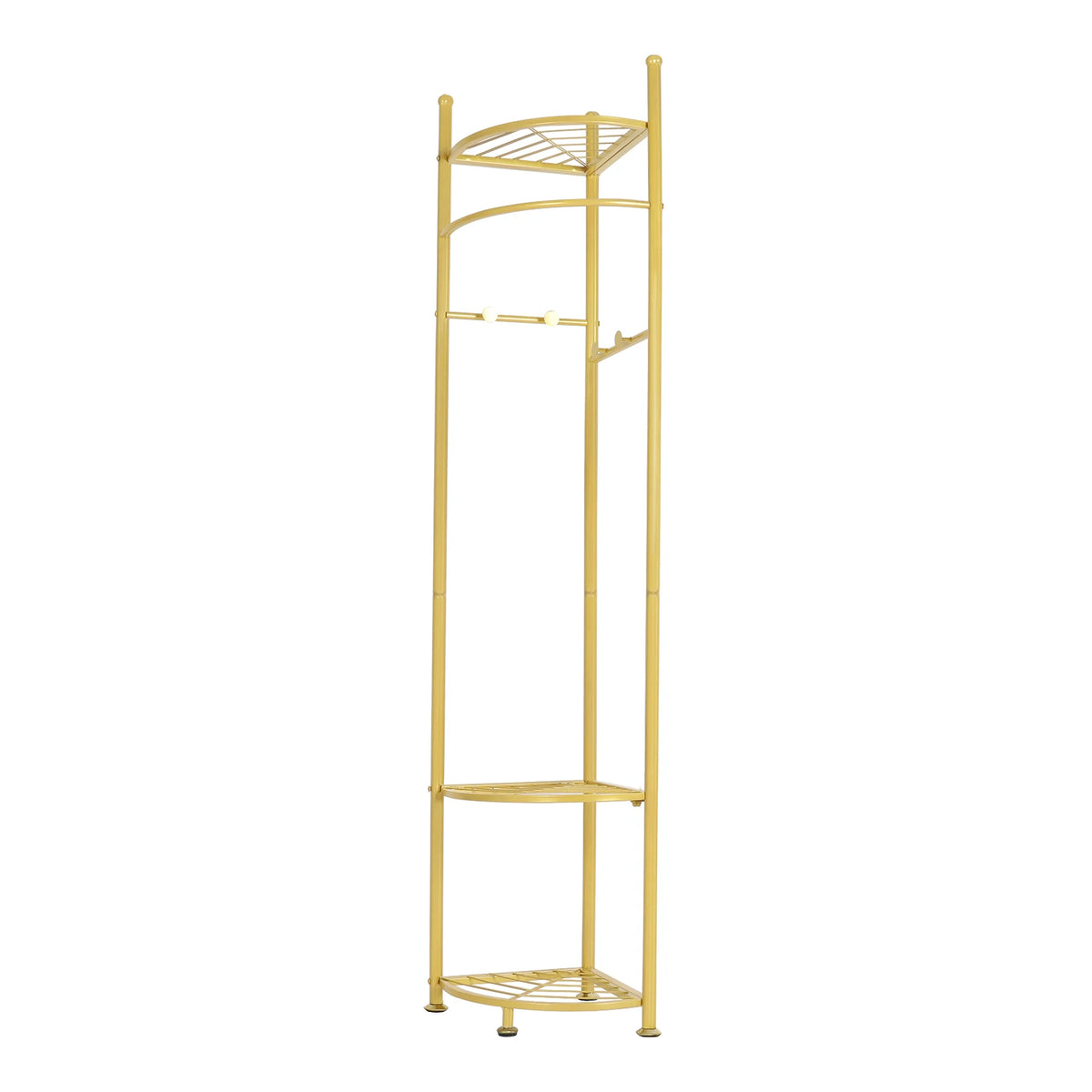 Heavy Duty Freestanding Metal Corner Coat Rack With Shelf